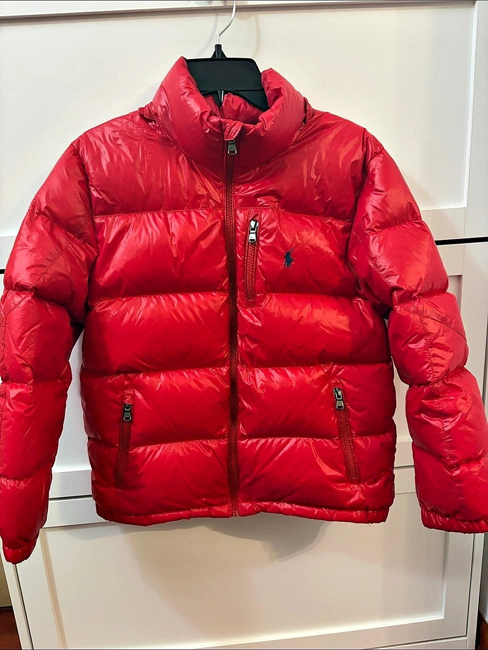 Polo Ralph Lauren The Gorham Glossed Down Jacket Red Puffer